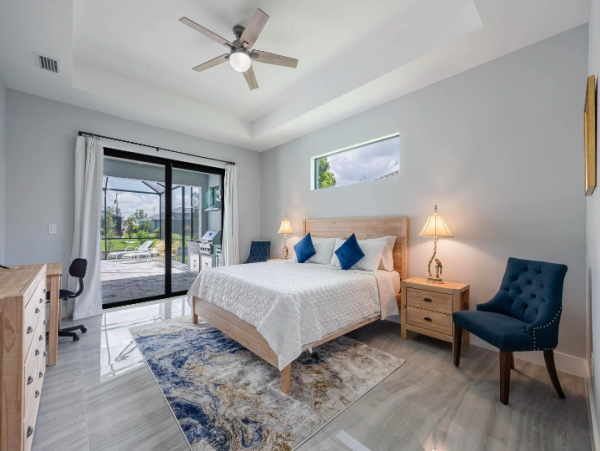 Cape Coral Coastal Elegance Retreat with Caged Pool and Scenic Views