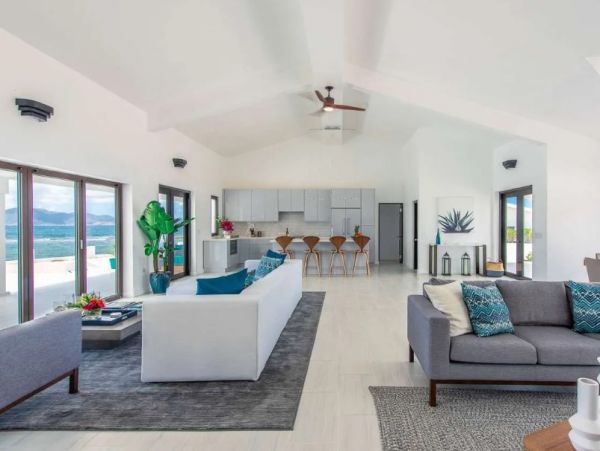 Oceanfront Anguilla Vacation Pool Home Four Bedroom