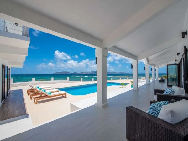Oceanfront Anguilla Vacation Pool Home Four Bedroom