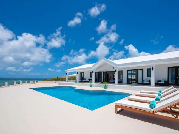Oceanfront Anguilla Vacation Pool Home Four Bedroom