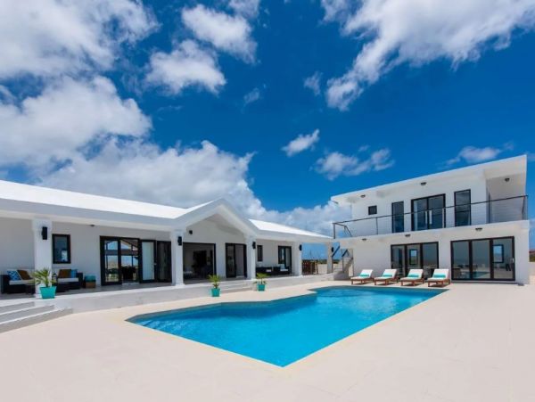 Oceanfront Anguilla Vacation Pool Home Four Bedroom