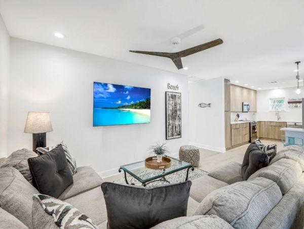 Walk to Beach Vacation Pool Home Three Bedroom