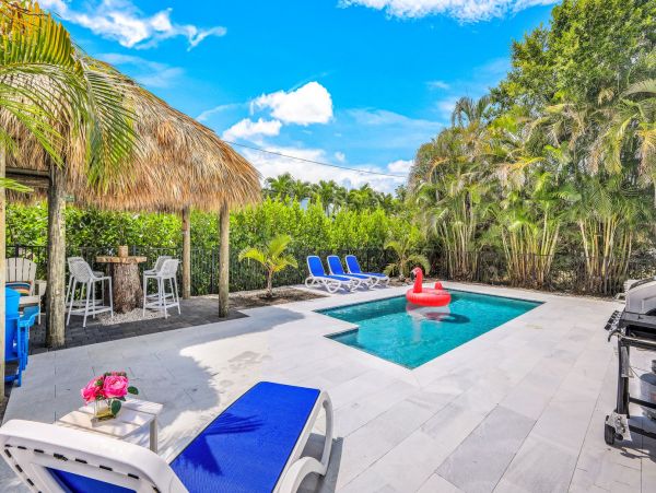 Walk to Beach Vacation Pool Home Three Bedroom