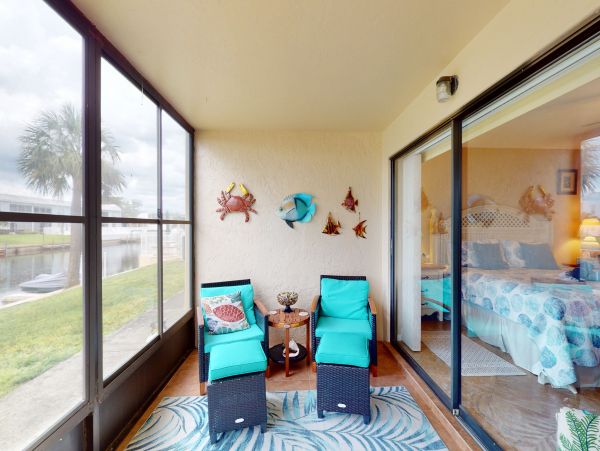 Canal Front Two Bedroom Vacation Rental Condo in Cape Coral