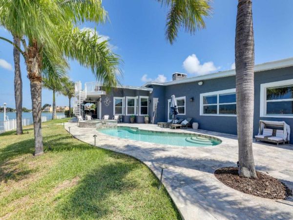 Luxury St. Petersburg Waterfront Vacation Rental 5-Bedroom Home with Pool, Spa & Dock Near Treasure Island