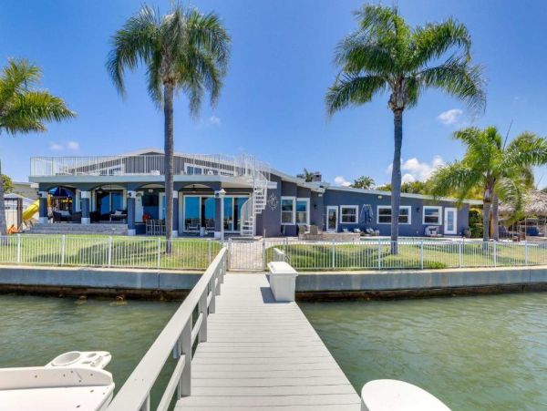 Luxury St. Petersburg Waterfront Vacation Rental 5-Bedroom Home with Pool, Spa & Dock Near Treasure Island