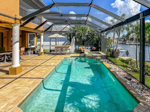 Cape Coral Canal Front Five Bedroom Vacation Rental