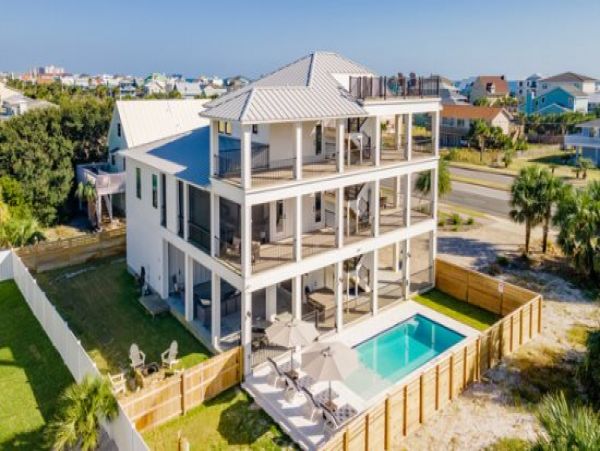 Pensacola Beach Vacation Pool Home Five Bedroom Walk to Beach