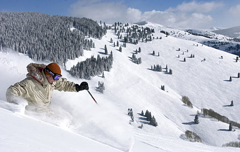 Vail mountain with snow