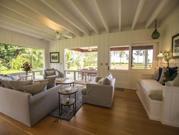 Beachfront Hanalei Bay Retreat Main House Plus Guest Cottage