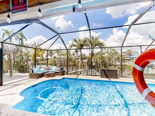 Apollo Beach Vacation Rental Waterfront 3 Bedroom Home with Pool & Dock