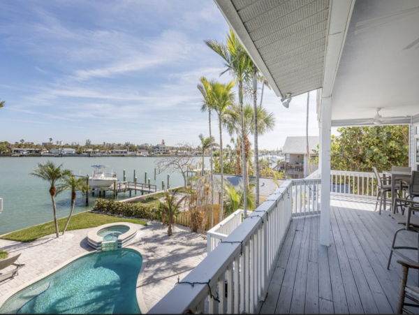 Intracoastal Waterfront Vacation Rental with Pool & Spa Treasure Island Luxury Home