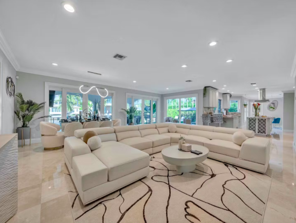 Stylish Waterfront Escape with Heated Pool, Games Room & Dock Access