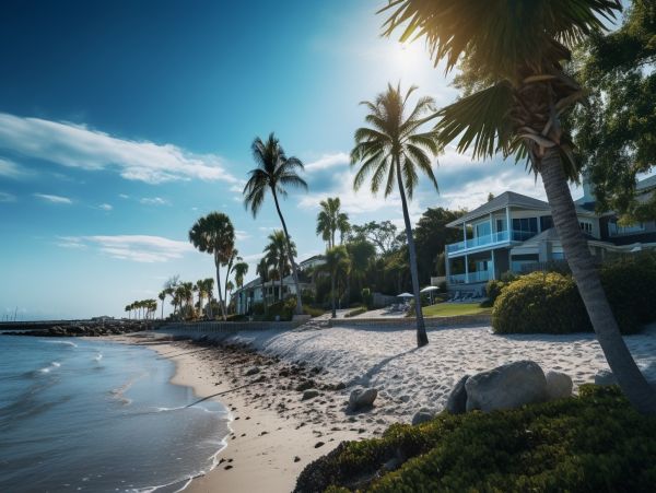 Five Bedroom Beachfront Treasure Island Vacation Home with Pool & Stunning Views
