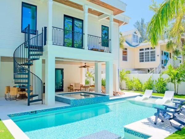 Anna Maria Island Luxury Vacation Rental Beachfront Home with Pool & Rooftop Deck
