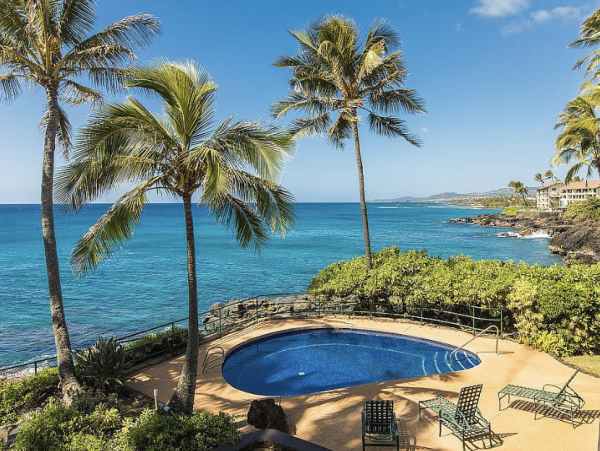 Poipu Beach Vacation Rental Kauai Oceanfront 2-Bedroom Condo with Loft