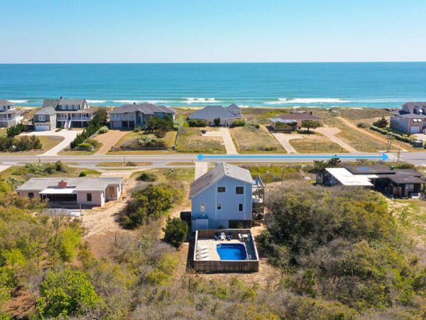 Kitty Hawk Outer Banks Semi-Oceanfront Home Pool & Hot Tub