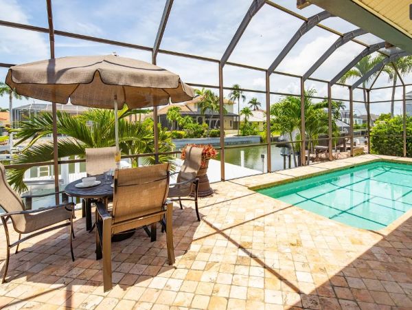 Marco Island Vacation Rental with Pool & Dock 3 Bedroom + Den