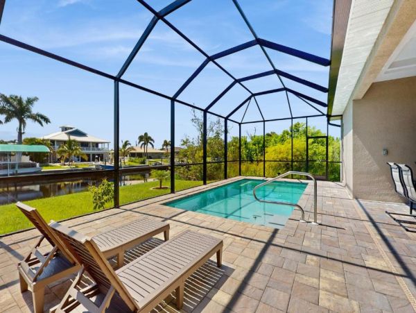 Port Charlotte Waterfront Vacation Rental Family 4 Bedroom Home with Pool