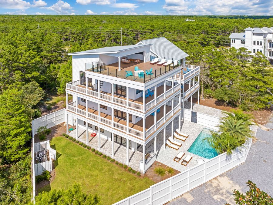 30A Luxury Vacation Rental Lake Beach House with Pool & Rooftop Terrace