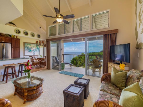 Top Floor Kauai Ocean View Rental 2 Bedroom North Shore Condo