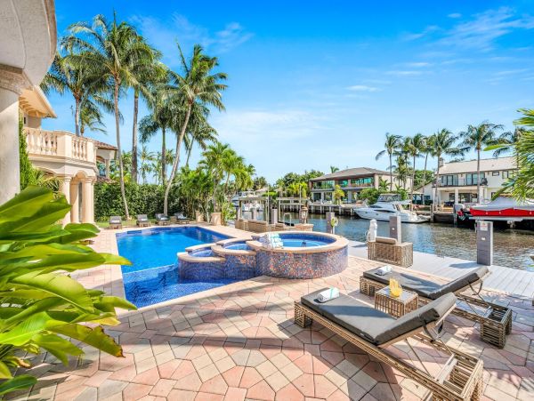 Waterfront Luxury Vacation Rental - Mediterranean - Style Villa with Private Dock