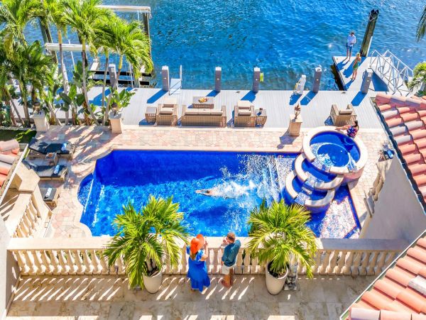 Waterfront Luxury Vacation Rental - Mediterranean - Style Villa with Private Dock