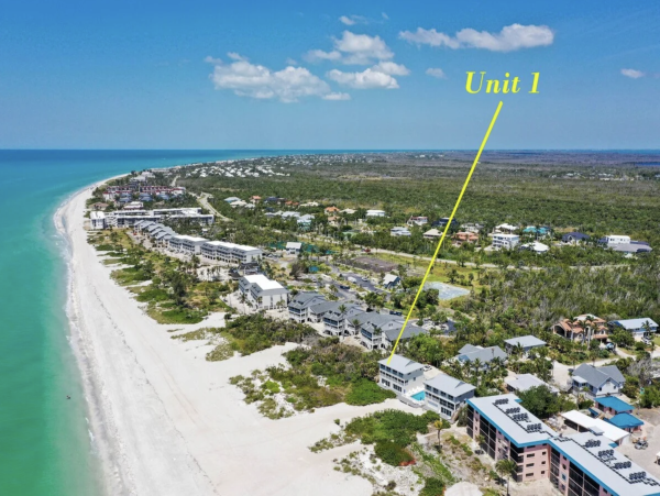 Sanibel Island Three Bedroom Beachfront Townhome Pool Views Sleeps Eight