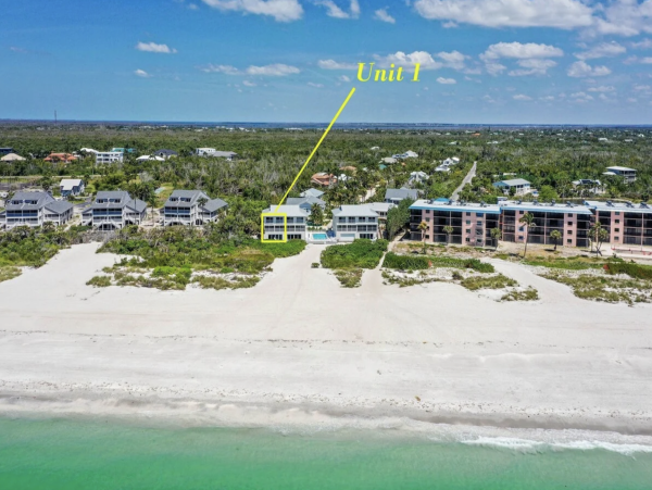 Sanibel Island Three Bedroom Beachfront Townhome Pool Views Sleeps Eight