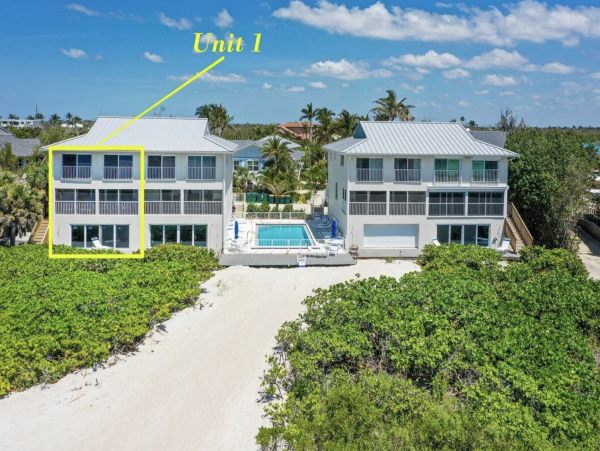Sanibel Island Three Bedroom Beachfront Townhome Pool Views Sleeps Eight