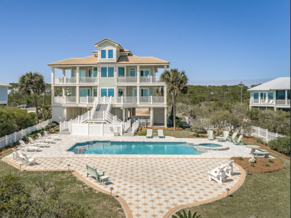 St. George Island Luxury Beach Villa Massive Pool 12 beds Sleeps 21