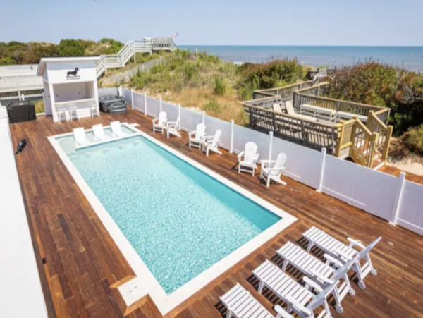 Beachfront Outer Banks Beach House with Private Pool Views & Movie Theatre