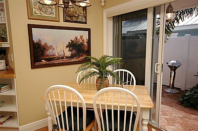 Dining area seats four