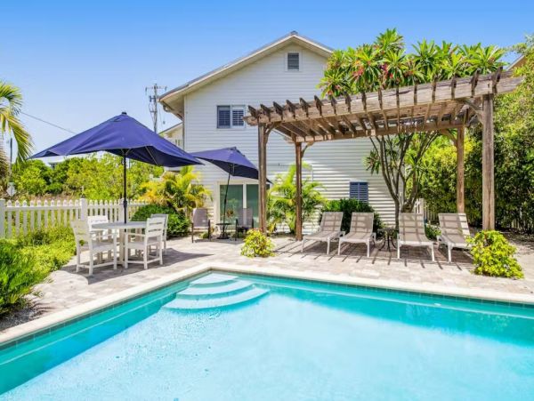 Anna Maria 3 Bedroom Vacation Rental with Pool Peeks of Gulf