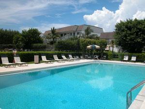 One of two community pools