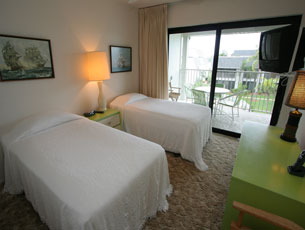 Bedroom with twin beds & TV