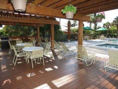 Barbecue area with two deluxe propane grills.