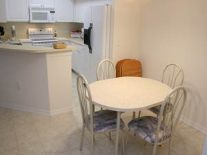 Dining area seats four