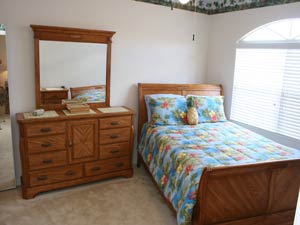 Master bedroom with queen bed