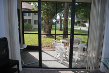 Porch with table set