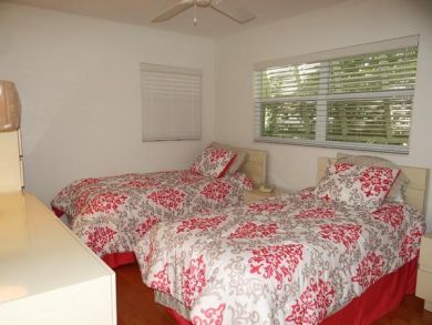 Two twin beds in second bedroom
