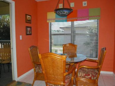 Dining area seats four