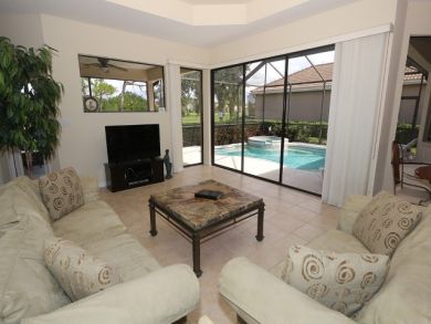 Living Area with Pool View