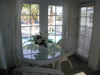Table with View of Pool