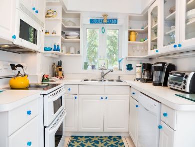 Kitchen white in vacation rental