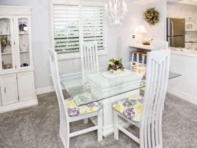 Dining area seats four