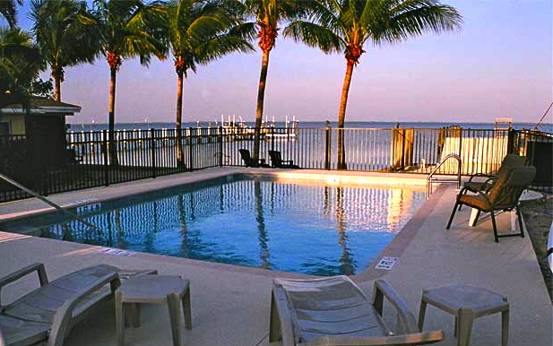 Poolside lounging area