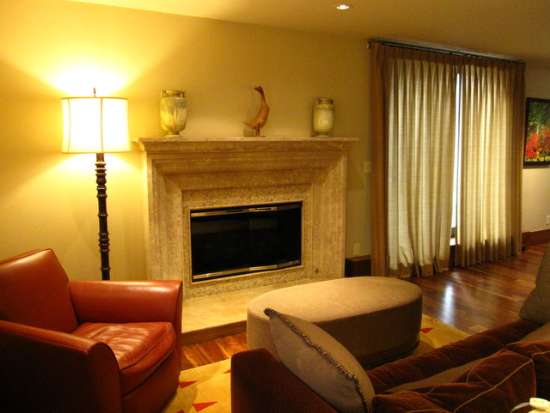 Living room with fireplace
