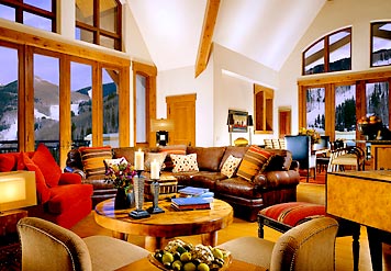 Living room with mountain view