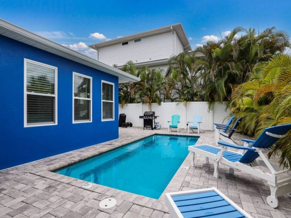 Anna Maria Island Vacation Rental with Private Heated Pool – One Block to the Beach
